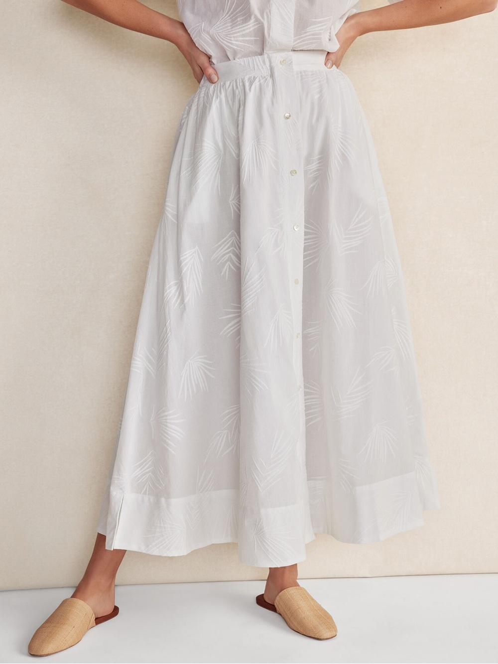 Haven Well Within Organic Cotton Embroidered Voile Skirt